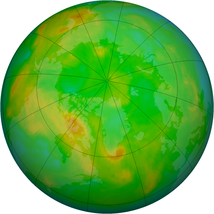 Arctic ozone map for 25 June 2001